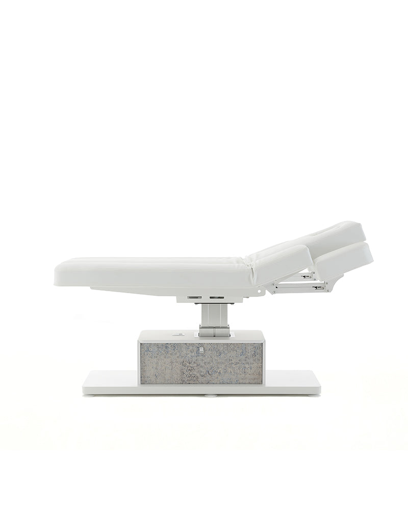 The Ben - White and gray massage treatment table - with motor - with adjustable armrests